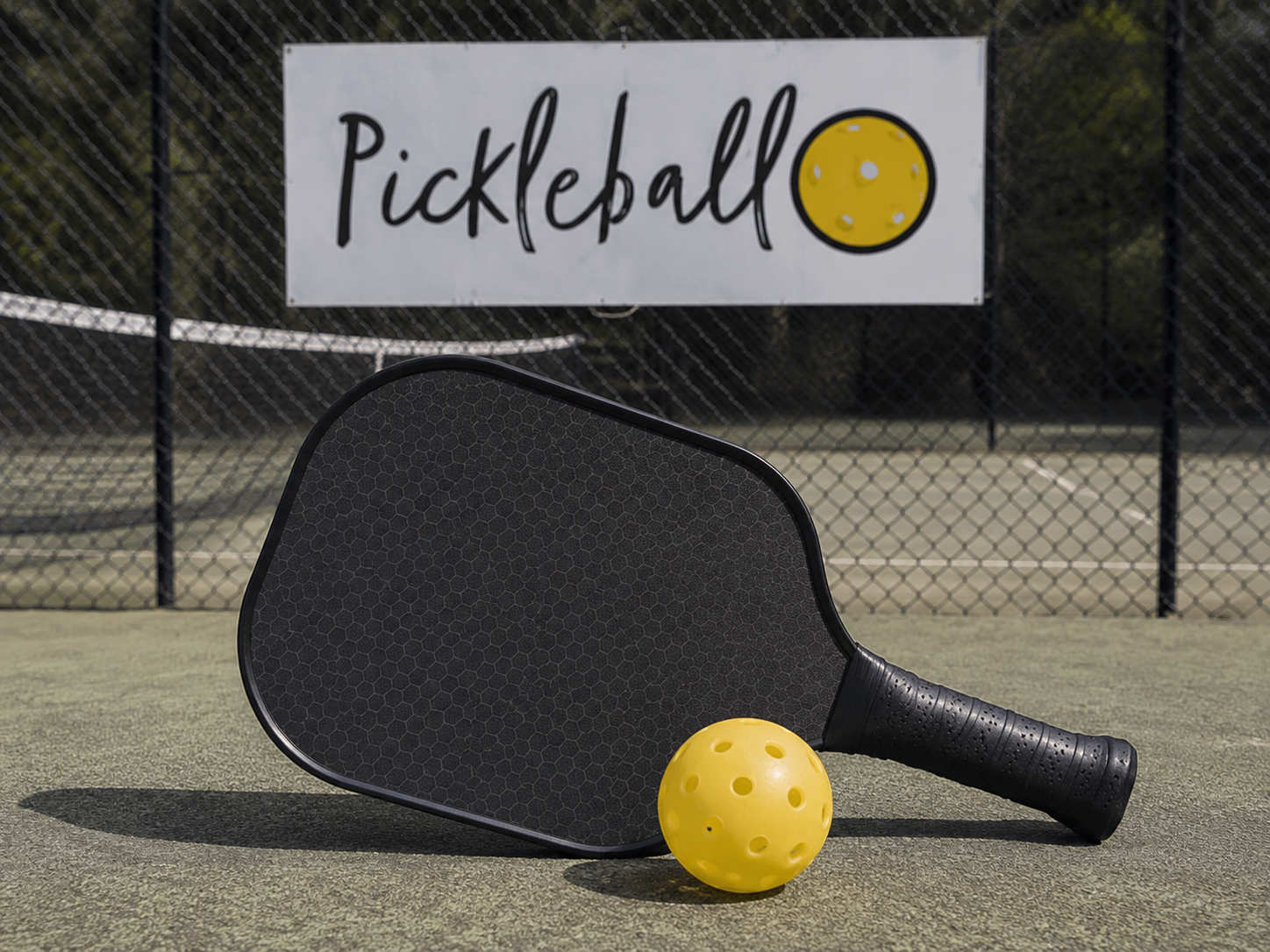 Family playing pickleball